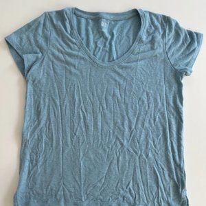 Gap Linen Blue Tshirt with Silver Threading